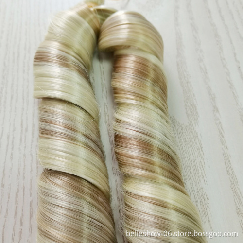 Xin Si Hot sell customized 150g curly hair extensions deep curly yaki wavy synthetic wet and wavy micro braiding hair